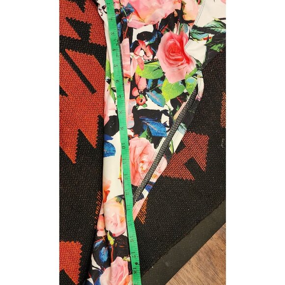 Betsey Johnson Vintage style Floral Leggings M Mesh details - Picture 5 of 9
